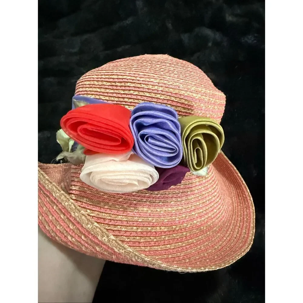 Eric Javits New York Multicolor Straw Squishee Sun Hat Packable - Picture 4 of 6